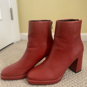 Nasty gal red faux leather booties